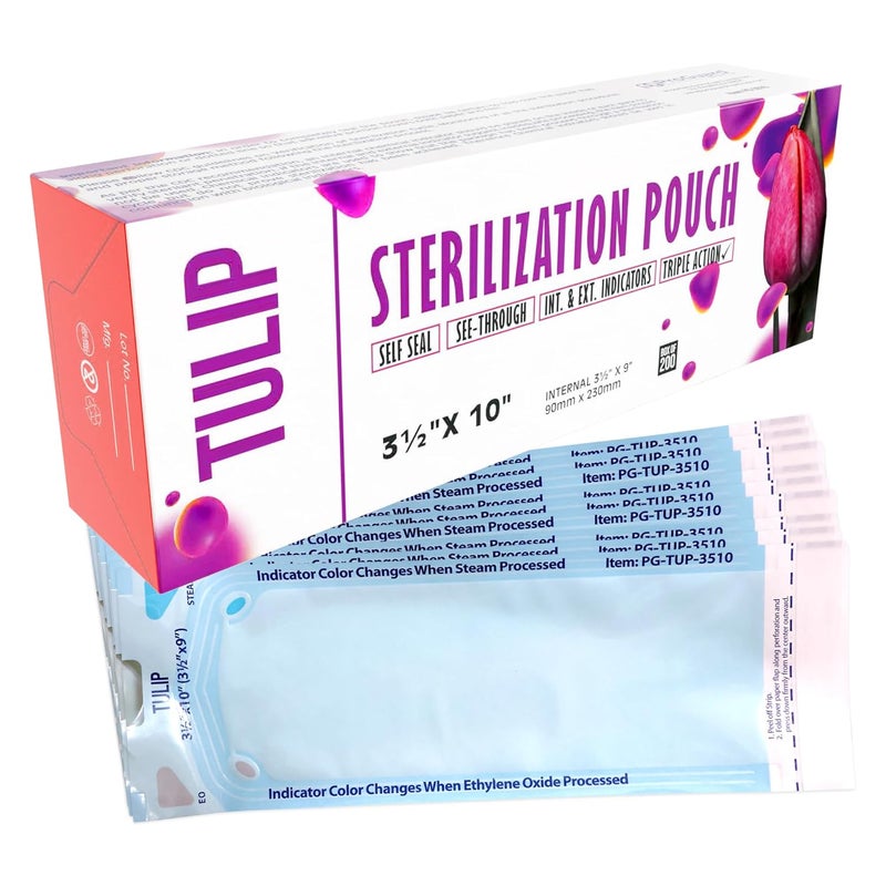 ãƒãƒ¥ãƒ¼ãƒªãƒƒãƒ—(Tulip) Self Sealing Sterilization Pouch 3.5" x 10" (200 Pack) - Autoclave Sterilizer Bags for Clean Tools - Dental and Nail Sanitizer Packets by - Image 1